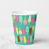 Buntes Eiscrememuster Sommer Pappbecher (Vorderseite)