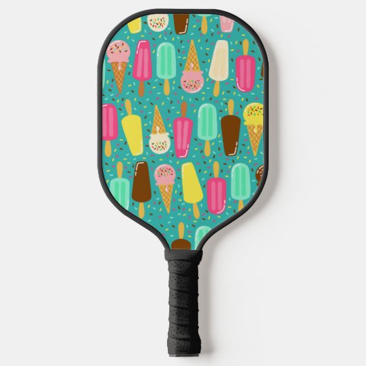 Buntes Eiscrememuster Sommer Pickleball Schläger (Vorderseite)