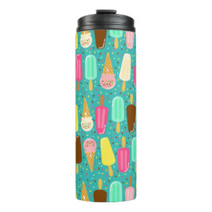 Buntes Eiscrememuster Sommer Thermosbecher