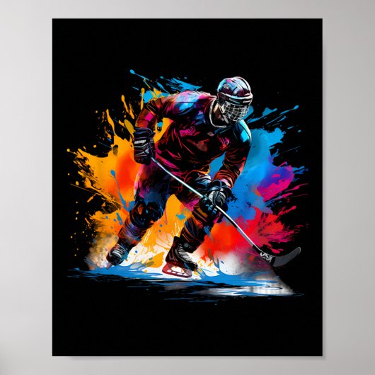 Buntes Eishockey Poster (Vorne)
