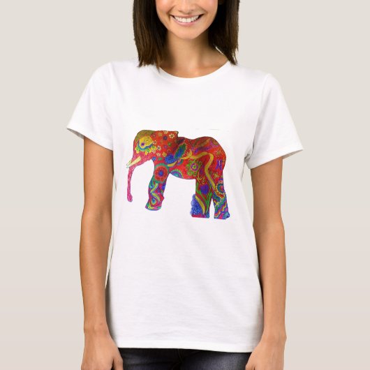 Buntes Elefant-Kleid T-Shirt (Vorderseite)