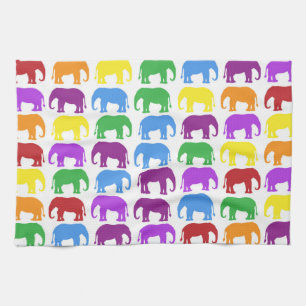 Buntes Elefant-Muster Geschirrtuch