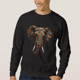 Buntes Elefant-Polygon-Kunstwerk Afrikanischer Ele Sweatshirt