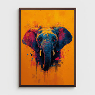 Buntes Elefanten-Abstraktes-Tier-Wildlife-Plakat Poster