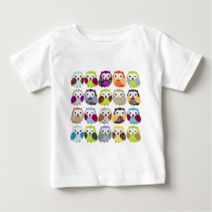 Buntes Eulen-Muster Baby T-shirt