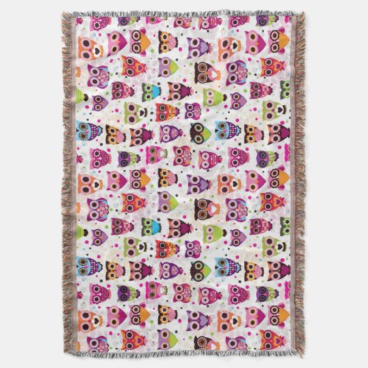 Buntes Eulen-Muster für Kinder 2 Decke (Vorderseite Vertikal)