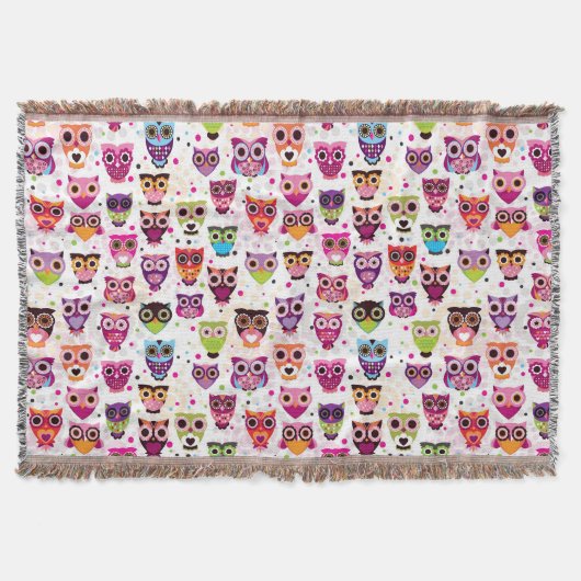 Buntes Eulen-Muster für Kinder 2 Decke (Vorderseite)