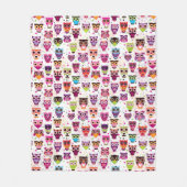 Buntes Eulen-Muster für Kinder 2 Fleecedecke (Vorderseite)