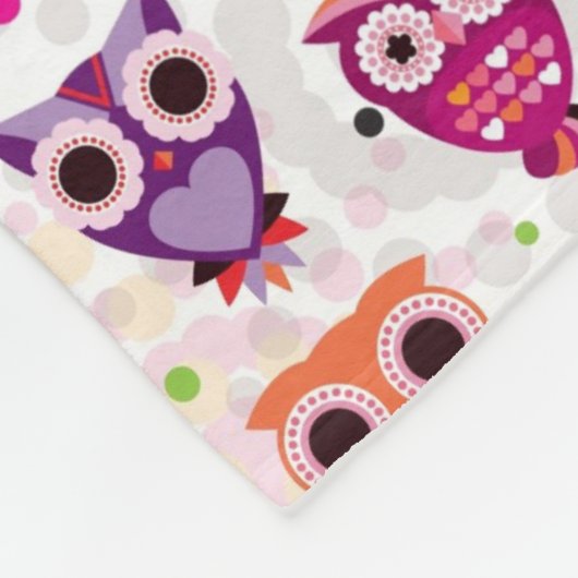 Buntes Eulen-Muster für Kinder 2 Fleecedecke (Ecke)