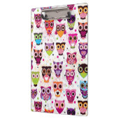 Buntes Eulen-Muster für Kinder 2 Klemmbrett (Links)