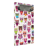 Buntes Eulen-Muster für Kinder 2 Mini Klemmbrett (Schrägansicht)