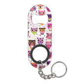 Buntes Eulen-Muster für Kinder 2 Schlüsselbund Flaschenöffner (Rückseite)