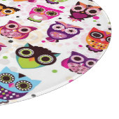 Buntes Eulen-Muster für Kinder 2 Schneidebrett (Ecke)