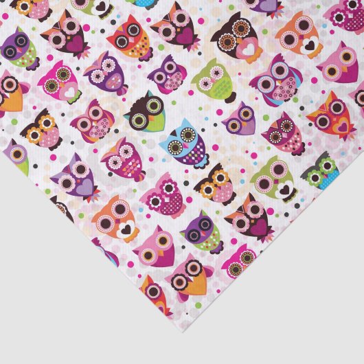 Buntes Eulen-Muster für Kinder 2 Seidenpapier (Ausschnitt)