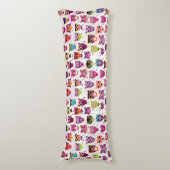 Buntes Eulen-Muster für Kinder 2 Seitenschläferkissen (Vorderseite Vertikal)