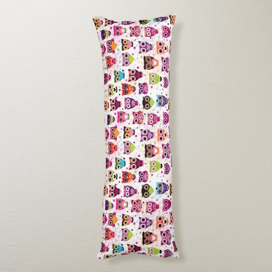 Buntes Eulen-Muster für Kinder 2 Seitenschläferkissen (Rückseite (Vertikal))