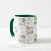 Buntes Eulen-Muster für Kinder 2 Tasse (Vorderseite Links)