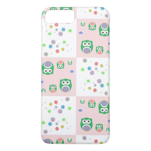 Buntes Eulen-Muster für Kinder Case-Mate iPhone Hülle (Rückseite)