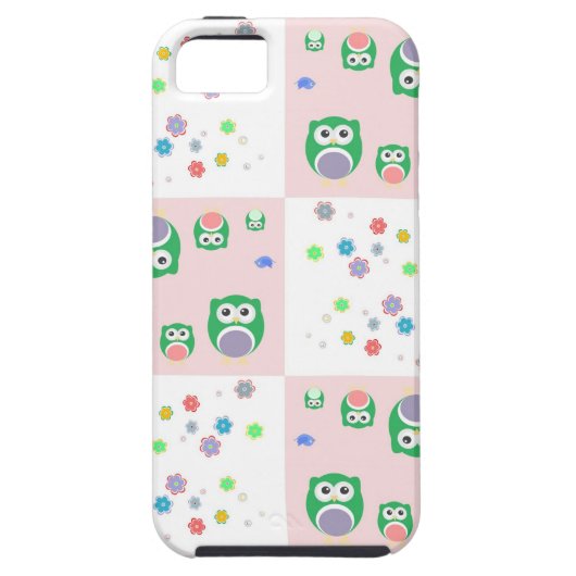 Buntes Eulen-Muster für Kinder Case-Mate iPhone Hülle (Rückseite)