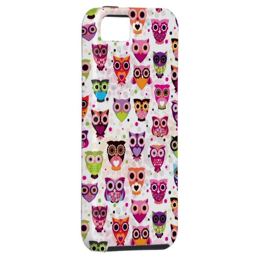 Buntes Eulen-Muster für Kinder Case-Mate iPhone Hülle (Rückseite/rechts)