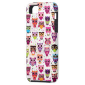 Buntes Eulen-Muster für Kinder Case-Mate iPhone Hülle (Rückseite Links)