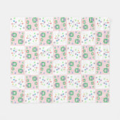 Buntes Eulen-Muster für Kinder Fleecedecke (Vorderseite (Horizontal))