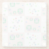 Buntes Eulen-Muster für Kinder Glasuntersetzer (Rückseite)