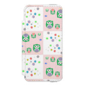 Buntes Eulen-Muster für Kinder Incipio iPhone Geldbeutel-Hülle (Folio Vorderseite)