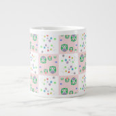 Buntes Eulen-Muster für Kinder Jumbo-Tasse (Vorderseite)