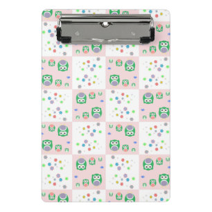 Buntes Eulen-Muster für Kinder Mini Klemmbrett