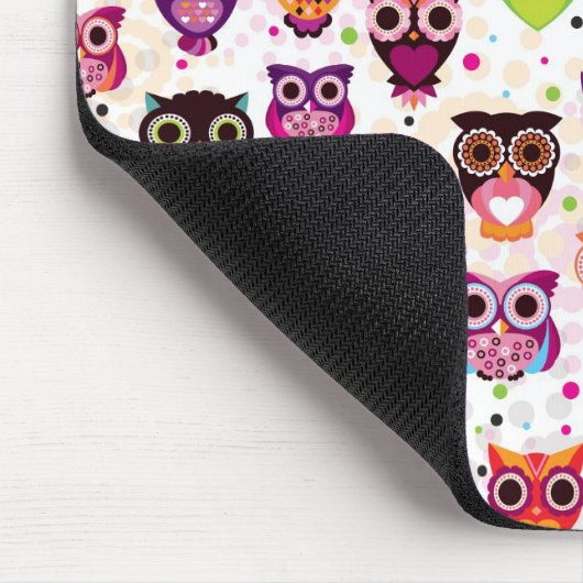 Buntes Eulen-Muster für Kinder Mousepad (Ecke)
