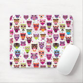 Buntes Eulen-Muster für Kinder Mousepad (Mit Mouse)