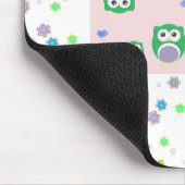 Buntes Eulen-Muster für Kinder Mousepad (Ecke)