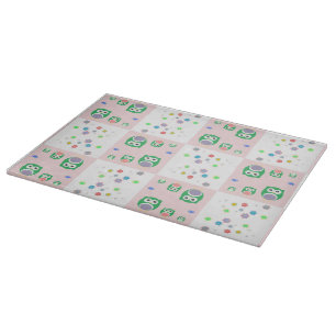 Buntes Eulen-Muster für Kinder Schneidebrett