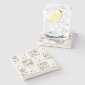 Buntes Eulen-Muster für Kinder Steinuntersetzer (Seitenansicht)