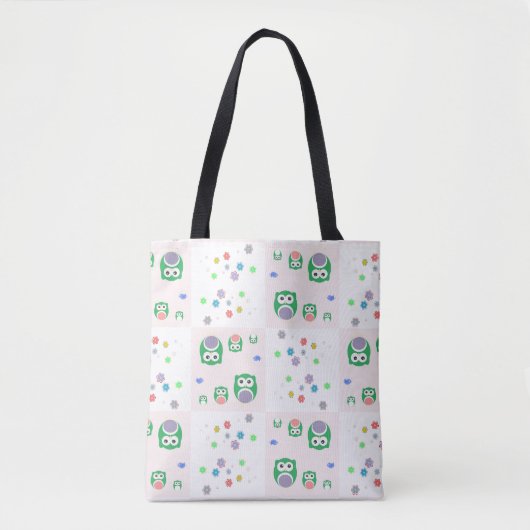 Buntes Eulen-Muster für Kinder Tasche (Vorderseite)