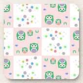 Buntes Eulen-Muster für Kinder Untersetzer (Vorderseite)