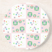 Buntes Eulen-Muster für Kinder Untersetzer (Vorne)