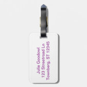 Buntes Eulen-Muster Gepäckanhänger (Rückseite vertikal)