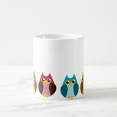 Buntes Eulen-Trio Kaffeetasse (Mittel)