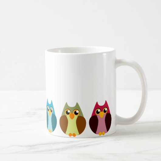 Buntes Eulen-Trio Kaffeetasse (Rechts)