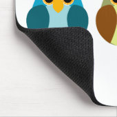 Buntes Eulen-Trio Mousepad (Ecke)