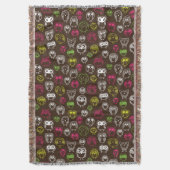 Buntes Eulengekritzel-Hintergrundmuster Decke (Vorderseite Vertikal)