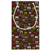 Buntes Eulengekritzel-Hintergrundmuster Kleine Geschenktüte (Rückseite)