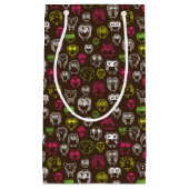 Buntes Eulengekritzel-Hintergrundmuster Kleine Geschenktüte (Vorderseite)