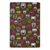 Buntes Eulengekritzel-Hintergrundmuster Mini Klemmbrett (Rückseite)