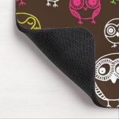 Buntes Eulengekritzel-Hintergrundmuster Mousepad (Ecke)