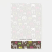 Buntes Eulengekritzel-Hintergrundmuster Post-it Klebezettel (Vorderseite)