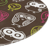 Buntes Eulengekritzel-Hintergrundmuster Schneidebrett (Ecke)