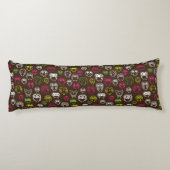 Buntes Eulengekritzel-Hintergrundmuster Seitenschläferkissen (Rückseite)